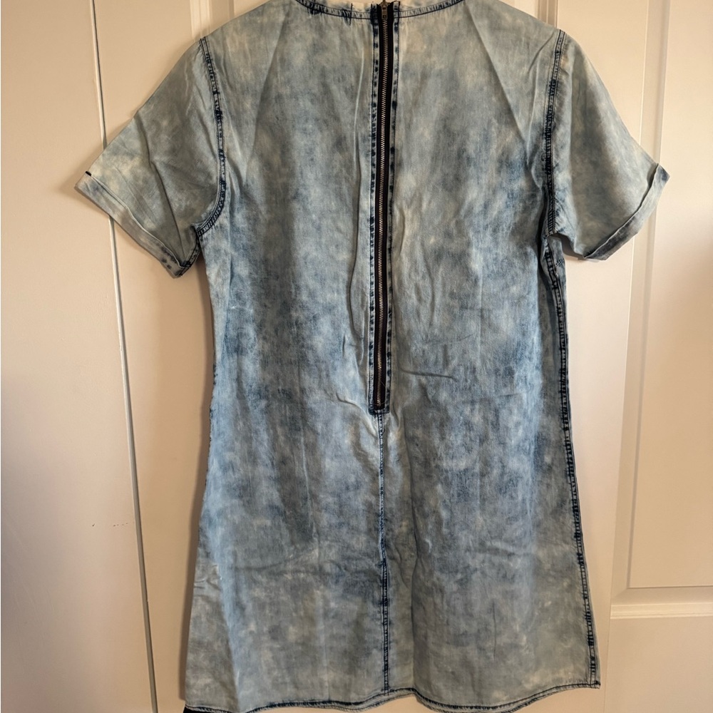 Light Blue Faux Denim Dress - Picture 3 of 3